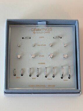Cravings by Gold Cake Cubic Zirconia Brass Earrings Set
